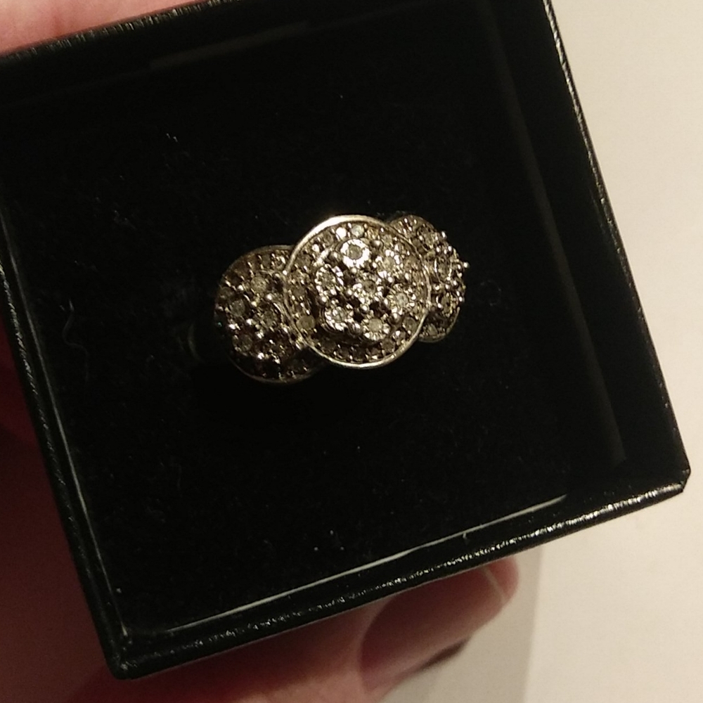 1/4 carat sterling diamond ring